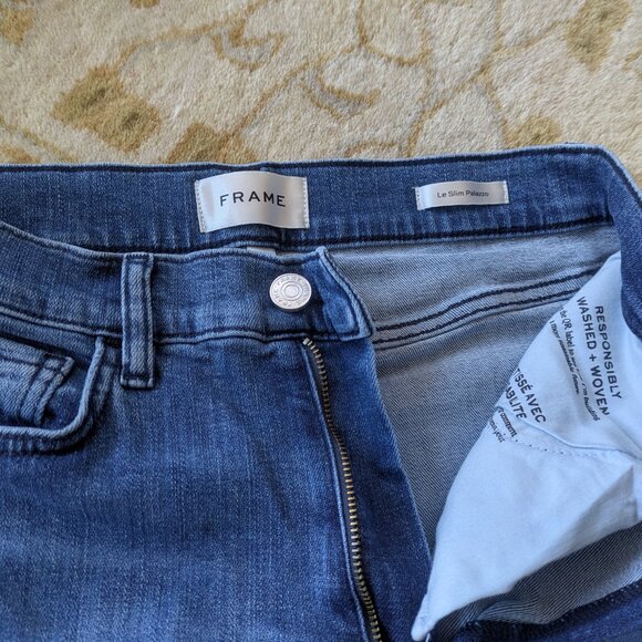 FRAME women's Le Slim Palazzo jeans size 28 blue in EUC - Picture 6 of 7